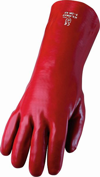 ASATEX PVC-Handschuhe, Kat. III, 35 cm lang, vollbeschichtet, chemikalienbeständig, Farbe: rot, VE: 72 Paar, PL-P