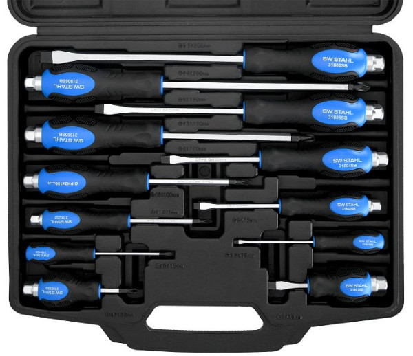 SW-Stahl Schraubendrehersatz, schlagfest, Schlitz+Kreuz, 12-teilig, S7891