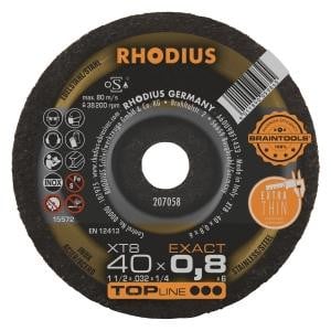 Rhodius TOPline XT8 EXACT MINI Extradünne Mini Trennscheibe, Durchmesser [mm]: 40, Stärke [mm]: 0.8, Bohrung [mm]: 6, VE: 50 Stück, 207058