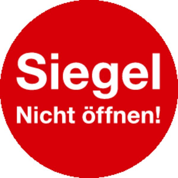 Schilder Klar Siegel, Nicht öffnen! rot/weiß, 30 mm Dokumentenfolie selbstklebend, 68/62