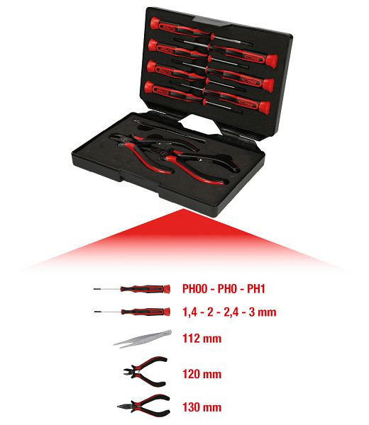 KS Tools Feinmechanik-Werkzeug-Satz, 10-teilig, 500.7180