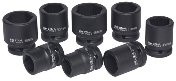 SW-Stahl IMPACT-Steckschlüsseleinsätze, 3/4", 22-38 mm, 8-teilig, 07900L