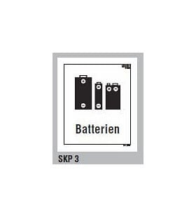 Gruber Systeme Pictogramm für Abfall-/Wertstoffsammler, Batterien, B180xH75mm, selbstklebend, SKP 3