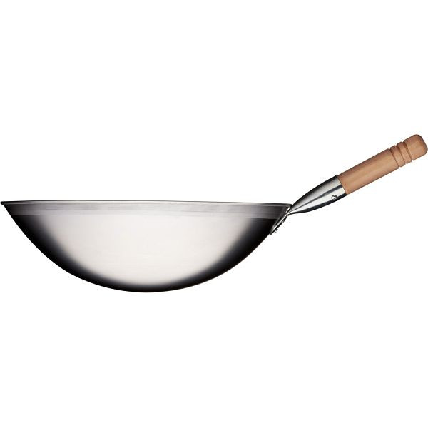 Stalgast Wok-Pfanne gebürsteter Edelstahl, Grifflänge 200 mm, KG1501400