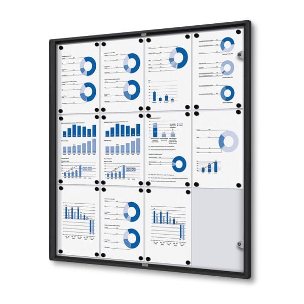 Showdown Displays Schaukasten Innen Economy Schwarz (12xA4), SCXS12xA4C9005