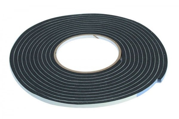 ProGlass Moosgummiband (Neopren) 5 x 5 mm doppelseitig selbstklebend, VE: 12 Stück, zu 4,5 m, TMF-5545-P