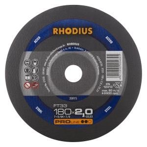 Rhodius PROline FT33 Freihandtrennscheibe, Durchmesser [mm]: 180, Stärke [mm]: 2, Bohrung [mm]: 22.23, VE: 25 Stück, 200975