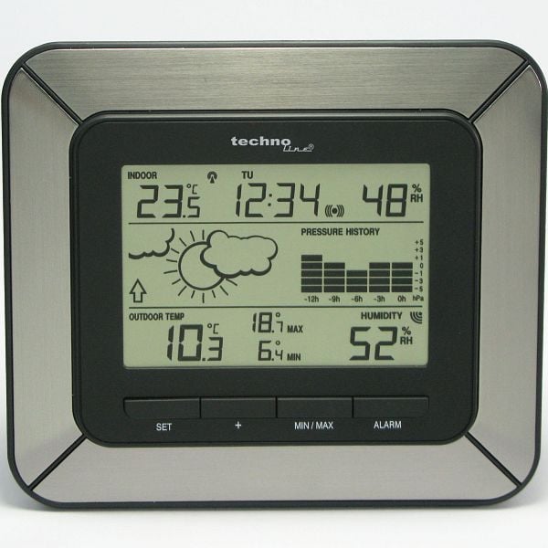 Technoline Wetterstation, DCF-77 Funkuhr mit manueller Einstelloption, Abmaße: 170 x 149 x 34 mm, WS 9273