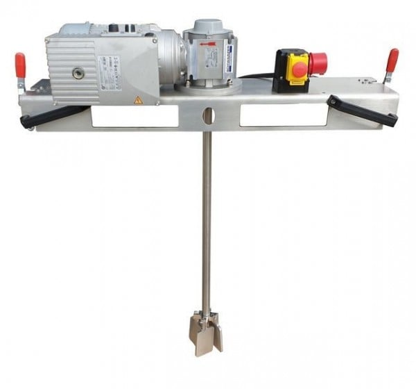 Schwarzer Rührtechnik Schneckengetrieberührwerk, für Medien bis 3000 m/Pas im 1000L IBC, 1,5KW, 0-290UPM, Staplertraverse, 4-Blatt-Klapprührorgan, CRW-0240