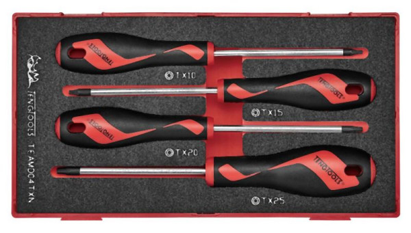 Teng Tools Schraubendreher-Set, TX, FOAM1, 4 Teile, TEAMD04TXN