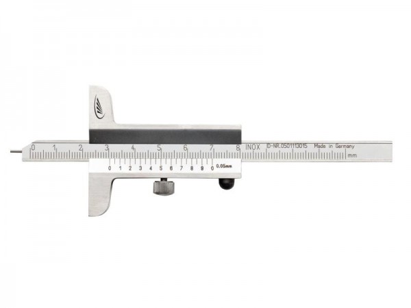 HELIOS PREISSER Tiefenmessschieber, auswechselbarer Messstift, rostfreier Stahl, Messbereich 0 - 250, 281204