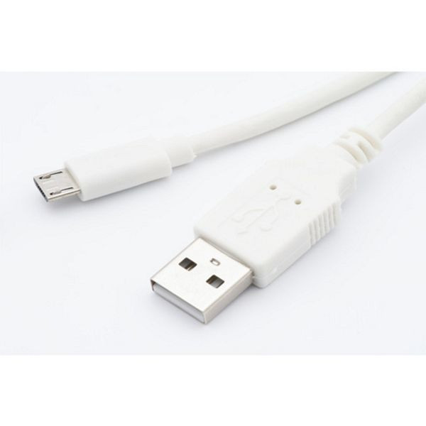 S-Conn USB-Lade- und Synckabel USB A Stecker auf USB micro B Stecker, weiß 1,8m, 33090-W